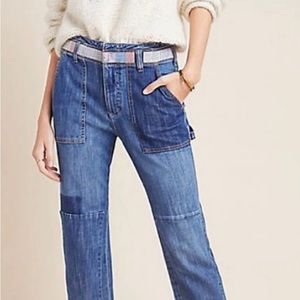 NWT Anthropologie Pilcro High-rise Patchwork Slim Boyfriend Jean | Size 25